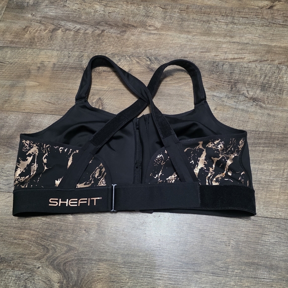 SHEFIT Women's Black Sports 5Luxe Bra Fits 3XL - Picture 9 of 11